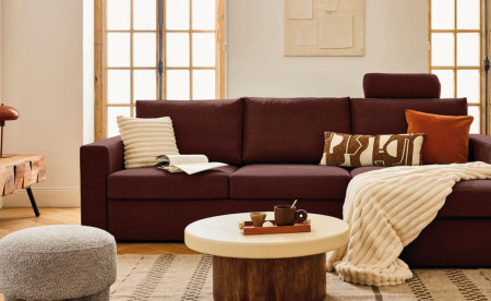 Canapé convertible rouge